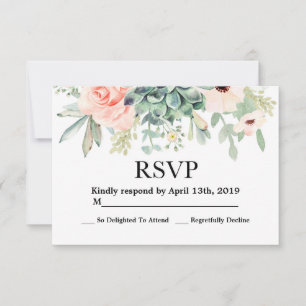 Sukulenter RSVP bröllopskort OSA Kort
