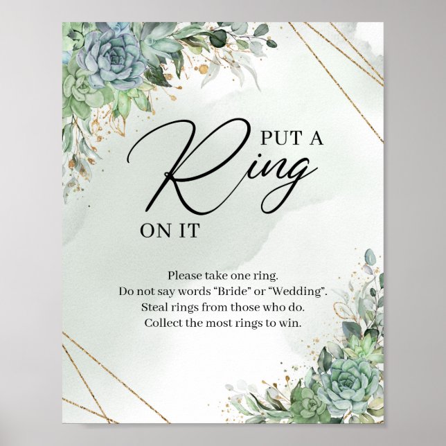 Sukulenters gröna lövverk Sätt en ring på det-skyl Poster (Framsidan)