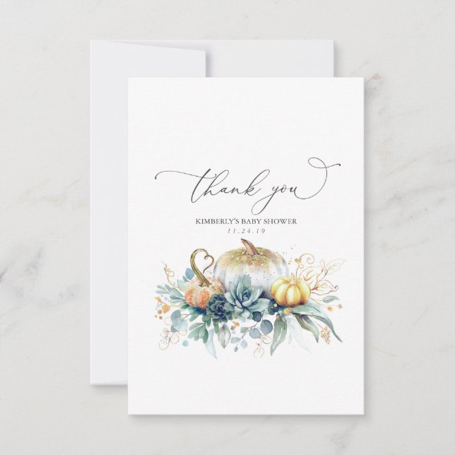 Sukulor och Tack för babykläder Kort (Framsida)