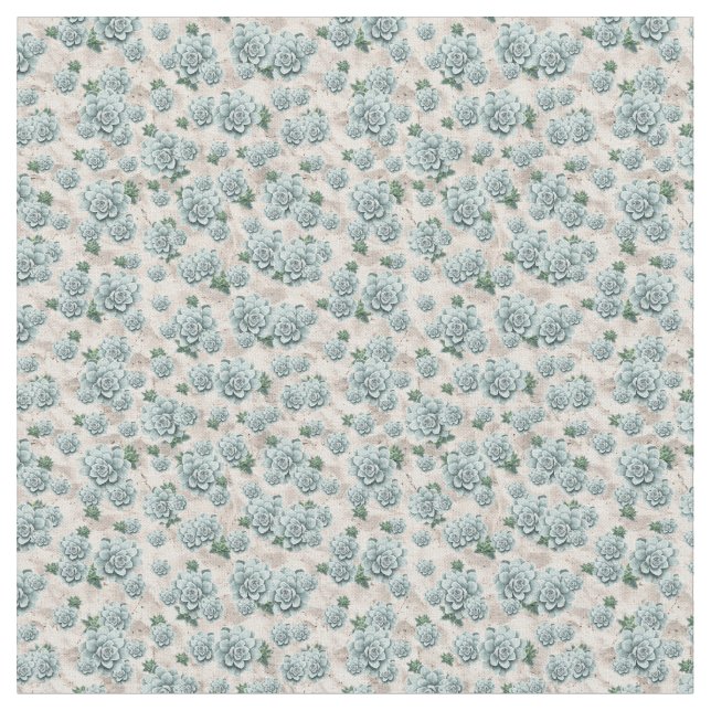 Sukulor på Beach Mönster Tyg (Närbild)