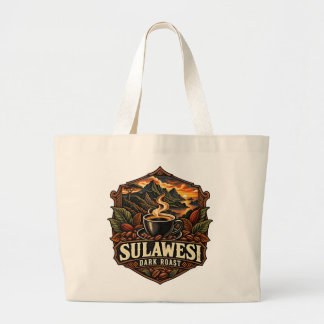 Sulawesi Mörk Rost Vintage Indonesiskt Kaffe Tote Jumbo Tygkasse