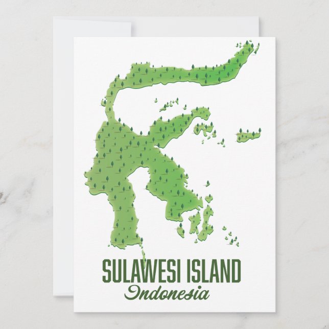Sulawesi-ön Indonesien karta (Framsida)