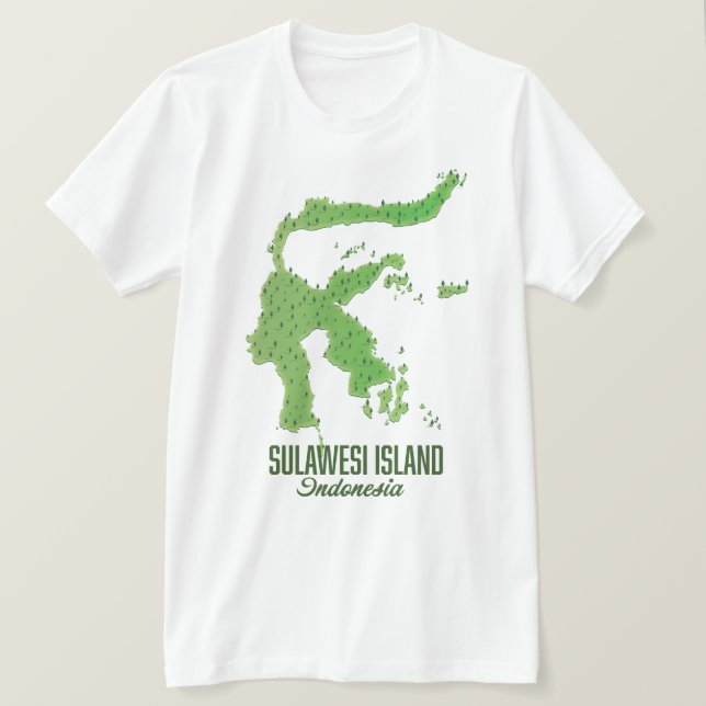 Sulawesi-ön Indonesien karta T Shirt (Design framsida)