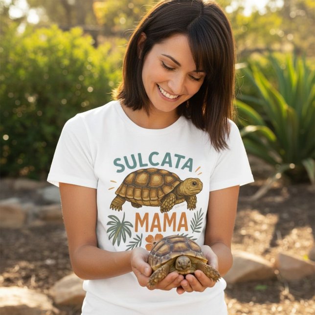Sulcata Mamma Tortoise Mamma Gift för henne T Shirt (Sulcata Mama Tortoise Mom Gift for her T-Shirt.)