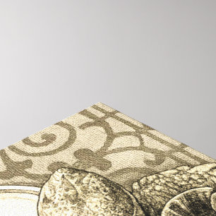 Sulcata Sköldpadda Art Nouveau Bläck Sepia tecknin Canvastryck