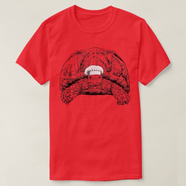 Sulcata Tortoise Animal Chef Funny Cooking Cook T Shirt (Design framsida)