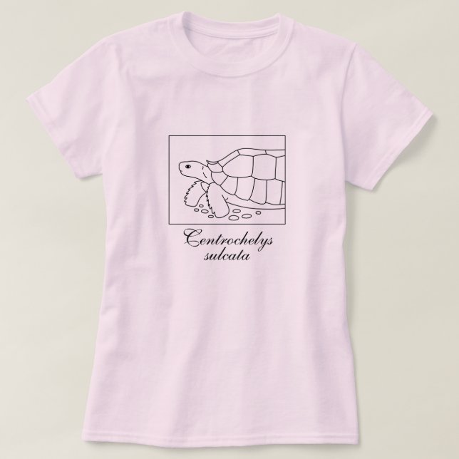 Sulcata Tortoise Shirt (box, svart) Tee Shirt (Design framsida)