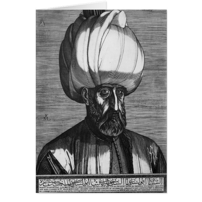 Suleiman det storartat hälsningskort (Framsidan)