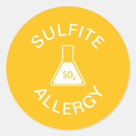 Sulfiteallergi Varning Runt Klistermärke