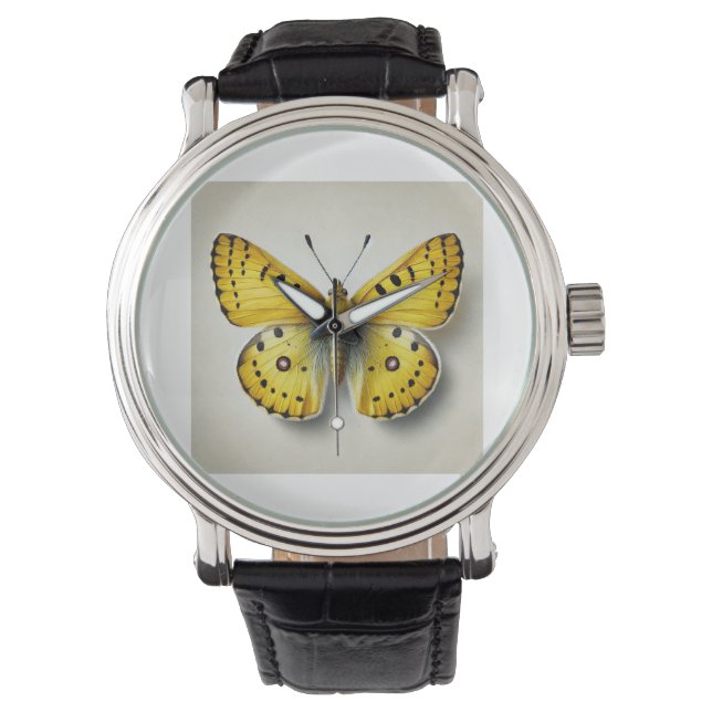 Sulfur Butterfly 131024IREF245 - Watercolor Armbandsur (Framsida)