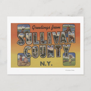 Sullivan County, New York - Large Brev Scenes Vykort