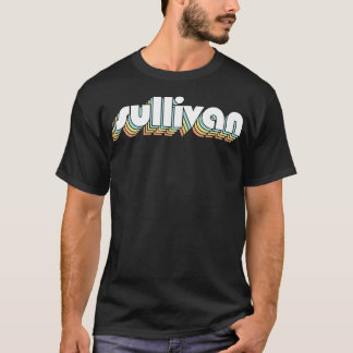 Sullivan Retro Rainbow Typography Faded Stil T Shirt