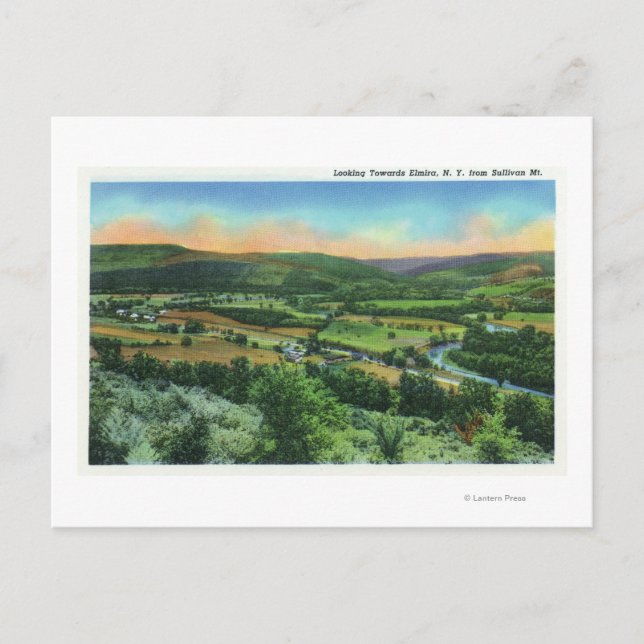 Sullivans bergsvy i staden vykort (Framsida)
