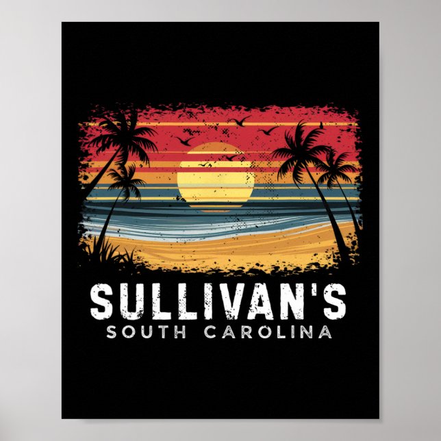 Sullivans South Carolina Surfbräda Strand  Poster (Framsidan)
