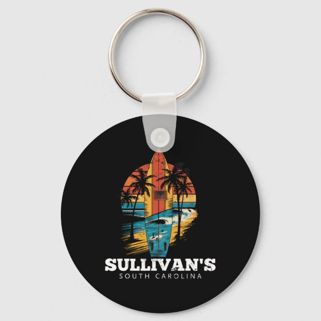 Sullivans South Carolina Surfbräda Surfing Retro  Nyckelring (Framsida)