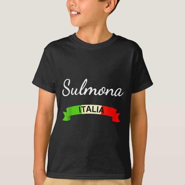 Sulmona Italy Flag Italia Souvenir Gift Matching I T Shirt (Framsida)
