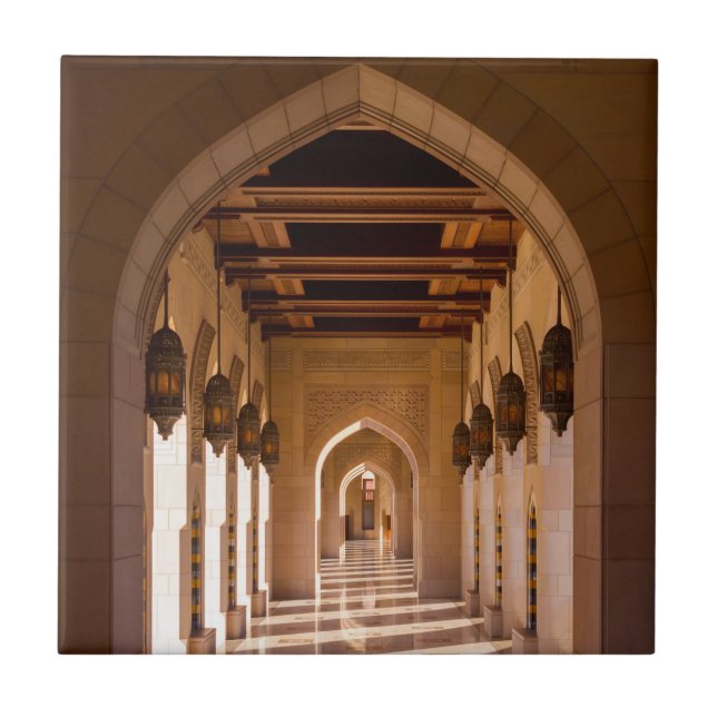 Sultan Qaboos Grand Mosque in Muscat, Oman Kakelplatta (Framsidan)