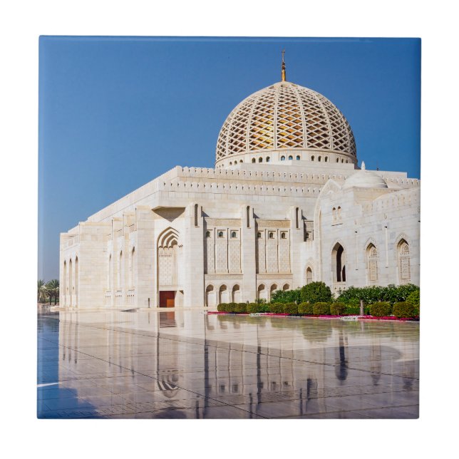 Sultan Qaboos Grand Mosque in Muscat, Oman Kakelplatta (Framsidan)