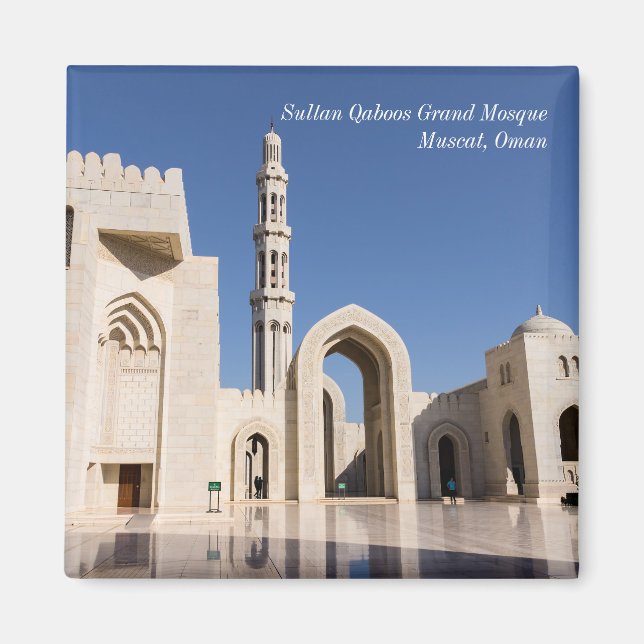 Sultan Qaboos Grand Mosque in Muscat, Oman Magnet (Framsidan)