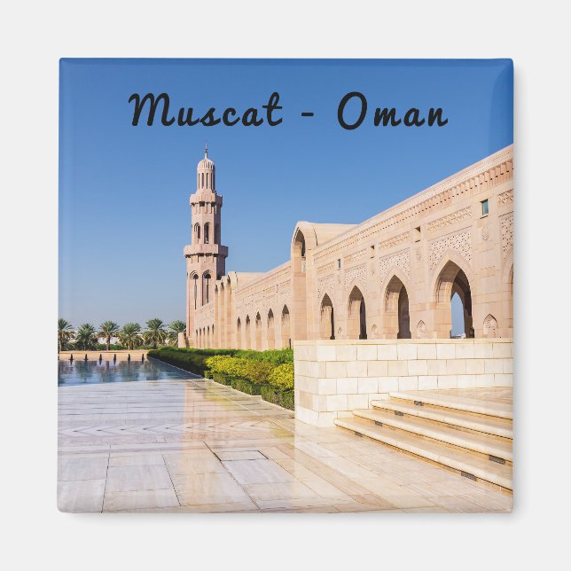Sultan Qaboos Grand Mosque in Muscat, Oman Magnet (Framsidan)