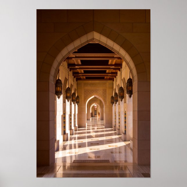 Sultan Qaboos Grand Mosque in Muscat, Oman Poster (Framsidan)