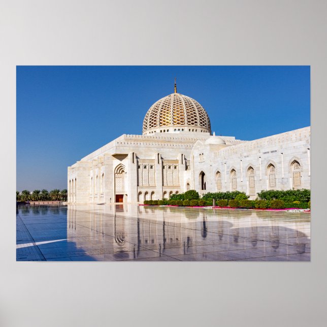 Sultan Qaboos Grand Mosque in Muscat, Oman Poster (Framsidan)