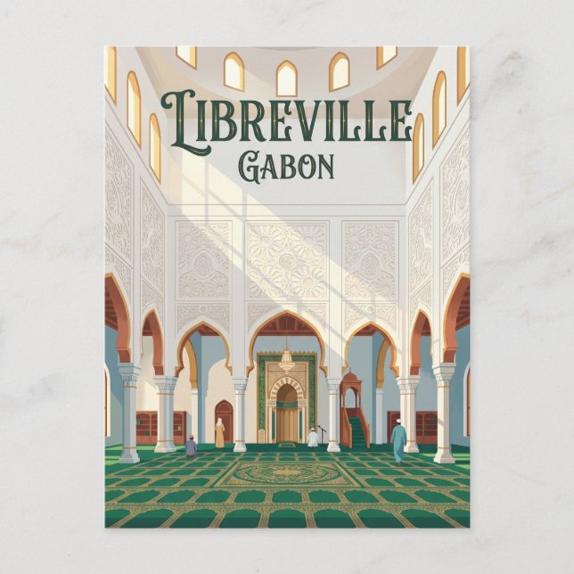 Sultan Qaboos-moskén (Libreville) Gabon Vykort (Framsida)
