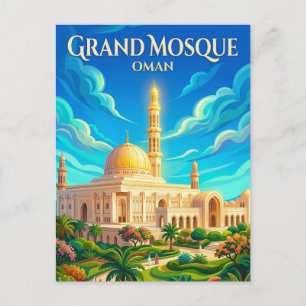 Sultan Qaboos-moskén Oman Vykort