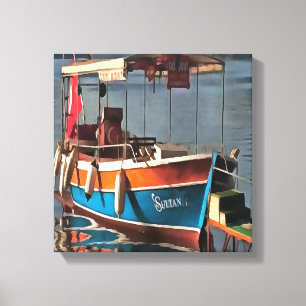 Sultan Taxi Boat Marmaris Nautical Art Canvastryck