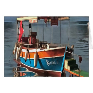 Sultan Taxi Boat Marmaris Nautical Art Hälsningskort