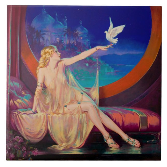 Sultana den arabiska sultankonubinen 1925 kakelplatta (Framsidan)