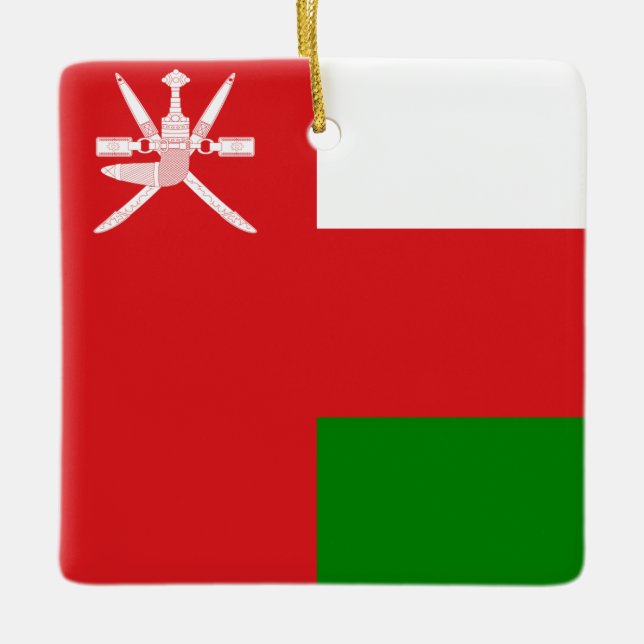 Sultanat av Oman Flagga Julgransprydnad Keramik (Framsida)