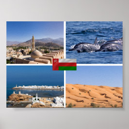 Sultanat av Oman-landmärken Poster