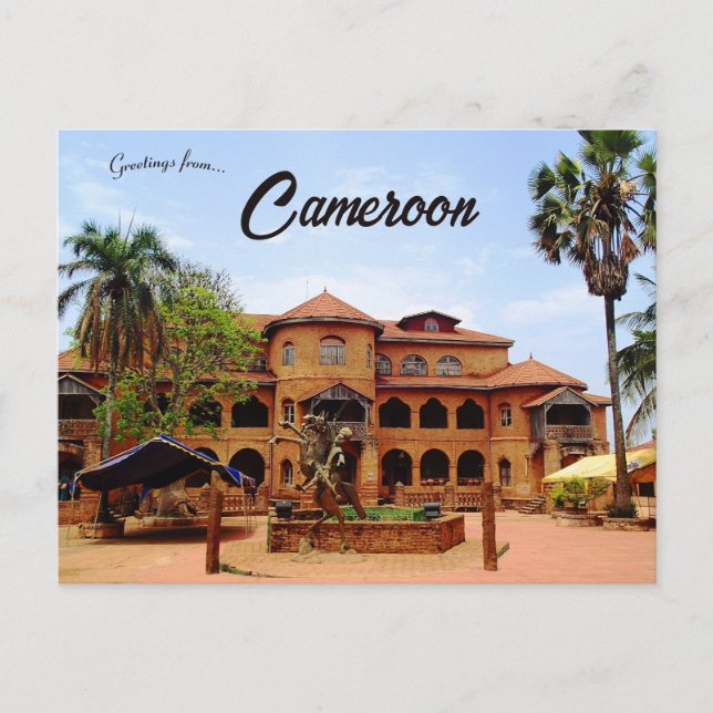 Sultanpalatset i Bamoun i Foumban Kamerun Vykort (Framsida)