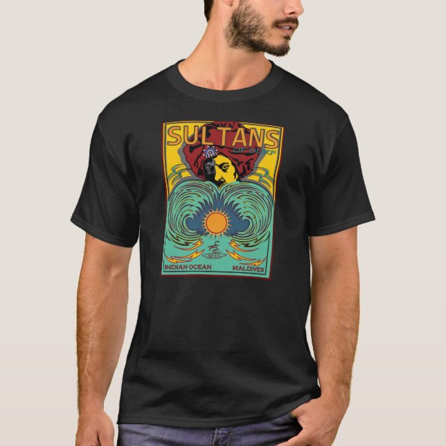 Sultans av den surfaMaldiverna Indiska oceanen Tee Shirt (Framsida)