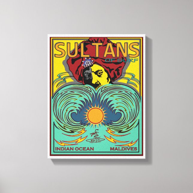 SULTANS MALDIVES INDIAN OCEAN SURFING CANVASTRYCK (Framsida)