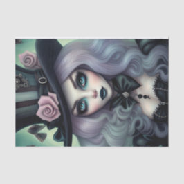 Sultry Mad Hatter Lila Hair Decoupage Papper