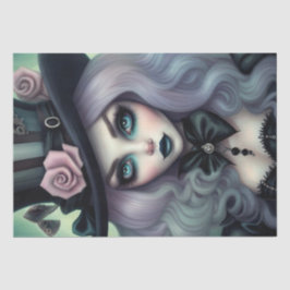 Sultry Mad Hatter Lila Hair Decoupage Papper