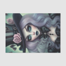 Sultry Mad Hatter Lila Hair Decoupage Papper