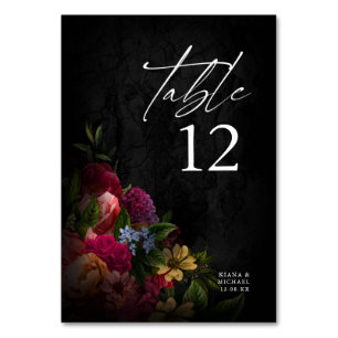 Sultry Nights Blommigt Bröllop Tack ID829 Bordsnummer