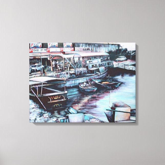 Sultry Prelud to dusk, Jaffe, Israel Canvastryck (Framsida)