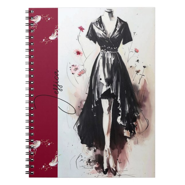 Sultry Victorian Silhouette Art Journal Anteckningsbok (Framsidan)