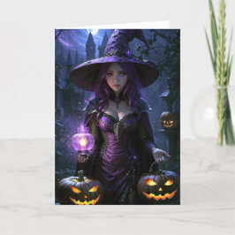 Sultry Witch Halloween Helgkort