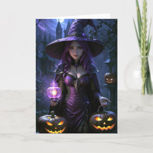 Sultry Witch Halloween Helgkort