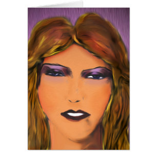 Sultry Woman Sketch Hälsningskort