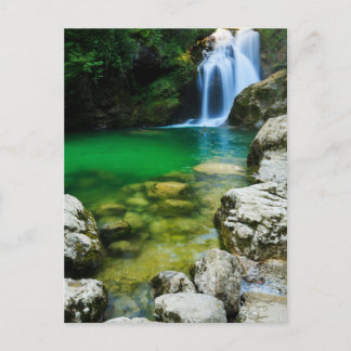 Sum Waterfall i Vintgar Gorge, nära Bled, Sloveni Vykort