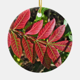 Sumac Löv på hösten Julgransprydnad Keramik