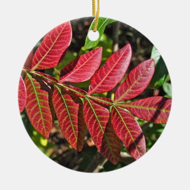 Sumac Löv på hösten Julgransprydnad Keramik (Framsidan)