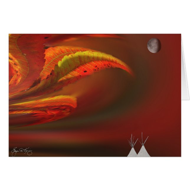 Sumac måne hälsningskort (Framsidan Horizontal)