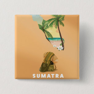 Sumatra illustrerade reseaffisch för karta knapp